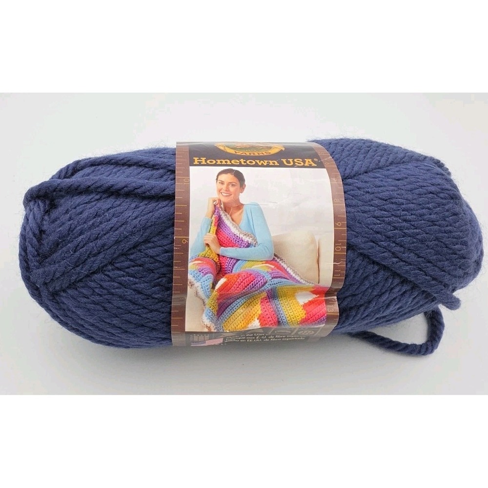 Lion Brand Hometown USA Yarn San Diego Navy BlueArt #135 Color #111 100% Acrylic
